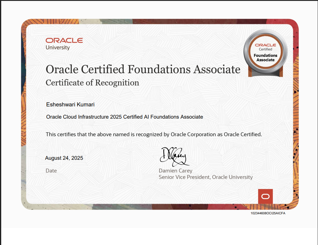 Oracle Associate Certificate